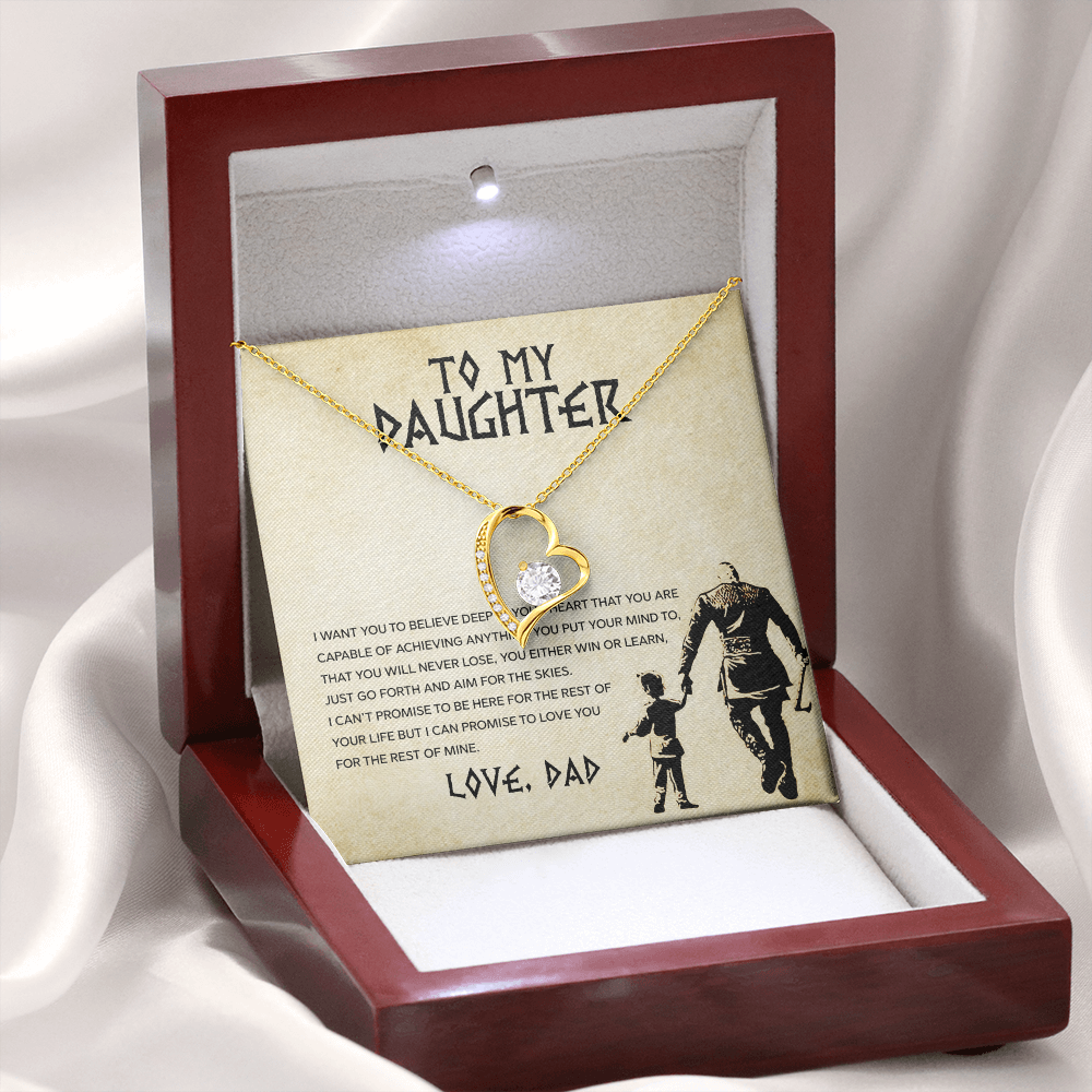To My Daughter - You Can Achieve Anything - Forever Love Necklace - Message Box