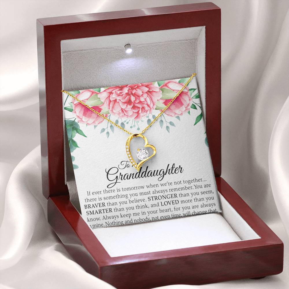 To My Granddaughter - You Are Braver Than You Believe - Forever Love Necklace - Message Box