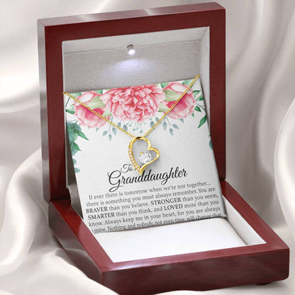 To My Granddaughter - You Are Braver Than You Believe - Forever Love Necklace - Message Box
