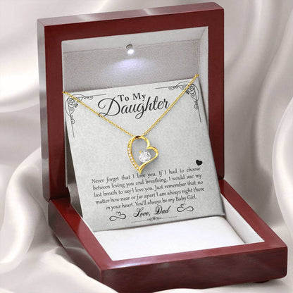 To My Daughter - You'll Always Be My Baby Girl - Forever Love Necklace - Message Box