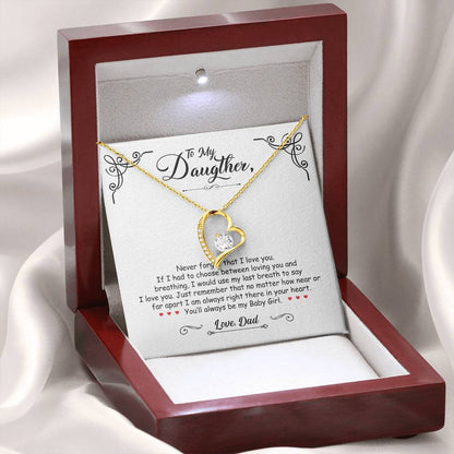 To My Daughter - You'll Always Be My Baby Girl - Forever Love Necklace - Message Box