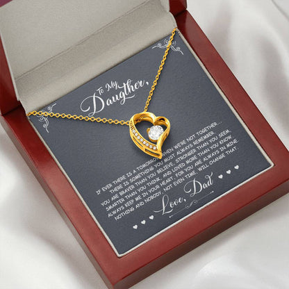To My Daughter - You Are Braver Than You Believe - Forever Love Necklace - Message Box