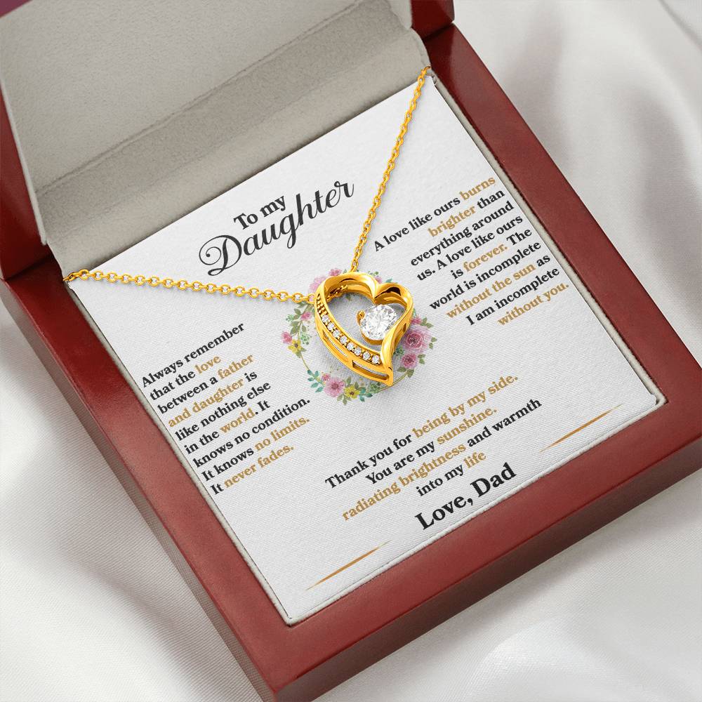 To My Daughter - I Am Incomplete Without You - Flowers - Forever Love Necklace - Message Box
