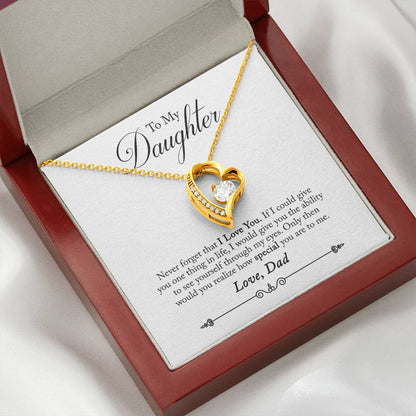 To My Daughter - Never Forget That I Love You - Forever Love Necklace - Message Box