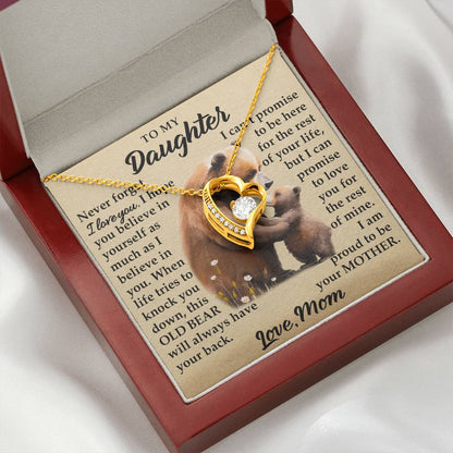 To My Daughter - I Am Proud To Be Your Father - Bears - Forever Love Necklace - Message Box