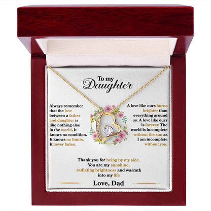 To My Daughter - I Am Incomplete Without You - Flowers - Forever Love Necklace - Message Box