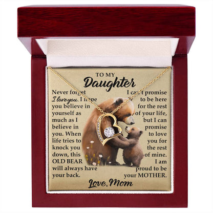To My Daughter - I Am Proud To Be Your Father - Bears - Forever Love Necklace - Message Box
