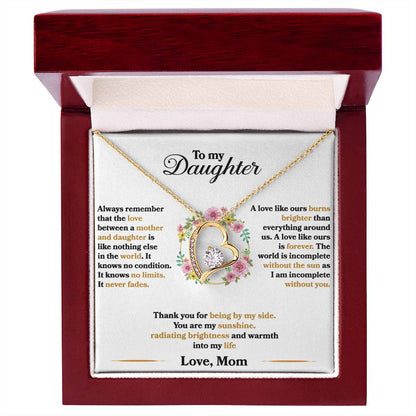 To My Daughter - I Am Incomplete Without You - Flowers - Forever Love Necklace - Message Box