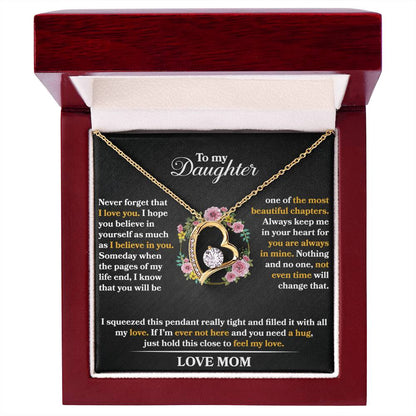 To My Daughter - Never Forget That I Love You - Forever Love Necklace - Message Box