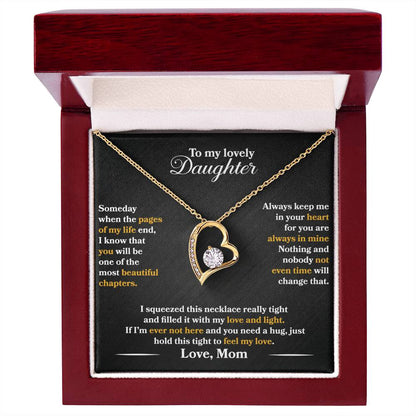 To My Daughter - Always Keep Me In Your Heart - Black - Forever Love Necklace - Message Box