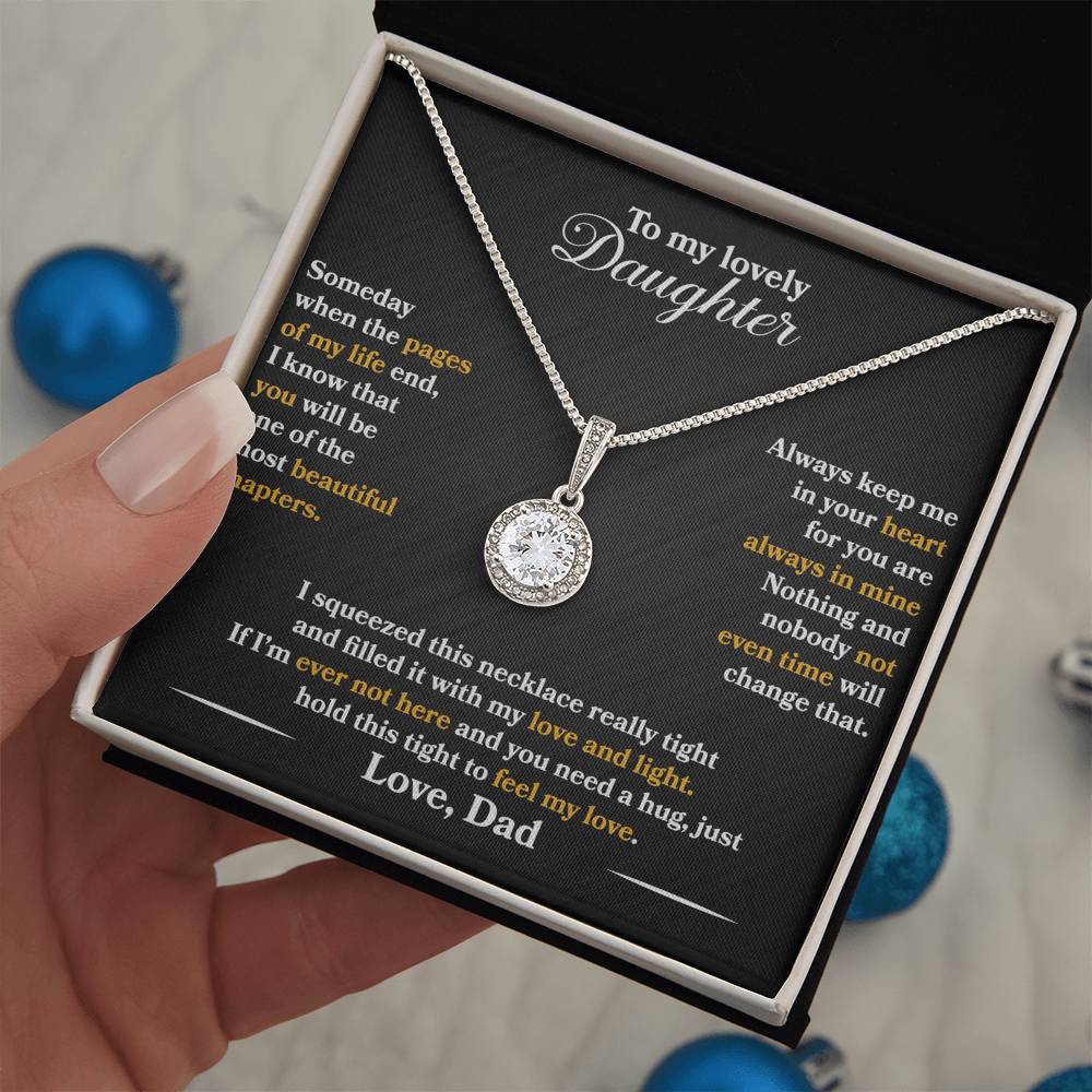 To My Daughter - Always Keep Me In Your Heart - Eternal Hope Necklace - Message Box
