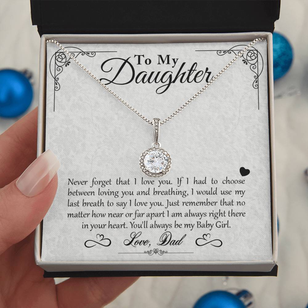 To My Daughter - You'll Always Be My Baby Girl - Eternal Hope Necklace - Message Box