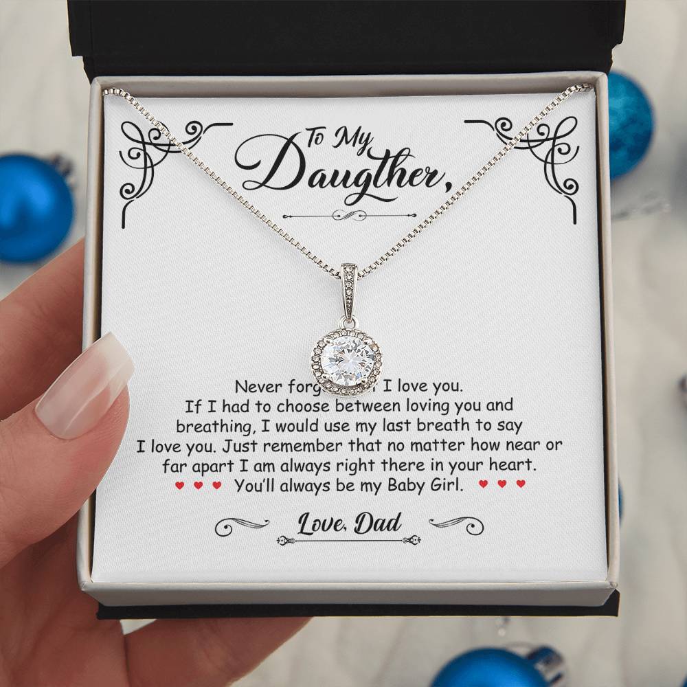 To My Daughter - You'll Always Be My Baby Girl - Eternal Hope Necklace - Message Box
