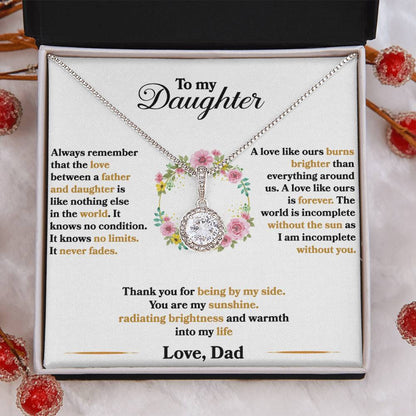 To My Daughter - I Am Incomplete Without You - Eternal Hope Necklace - Message Box