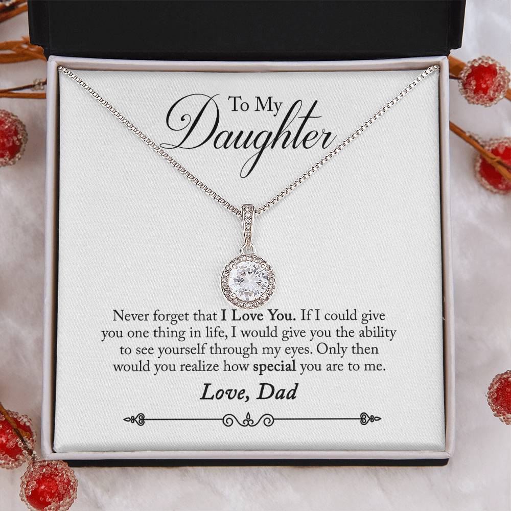 To My Daughter - Never Forget That I Love You - Eternal Hope Necklace - Message Box
