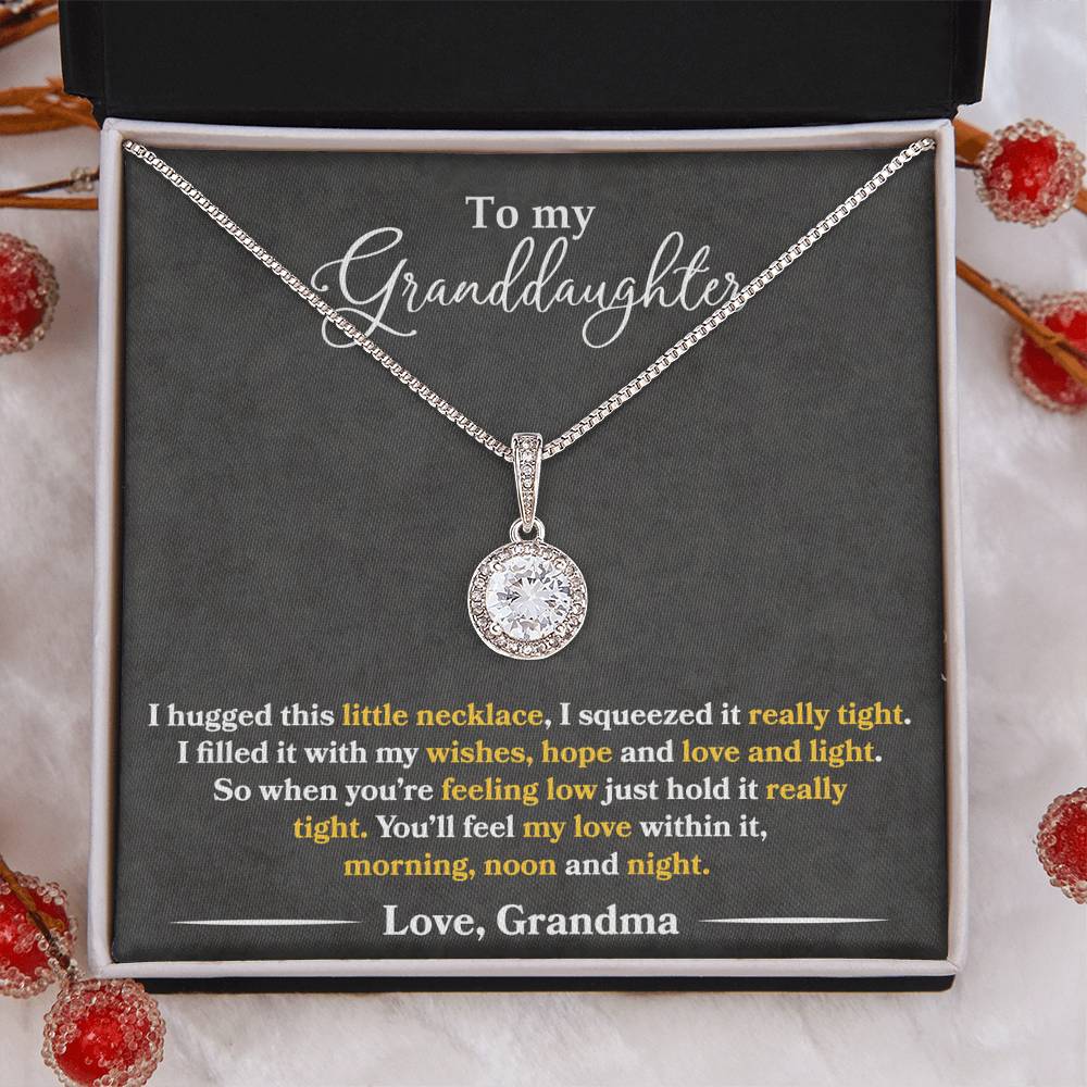 To My Granddaughter - You'll Feel My Love Within It - Grey - Eternal Hope Necklace - Message Box