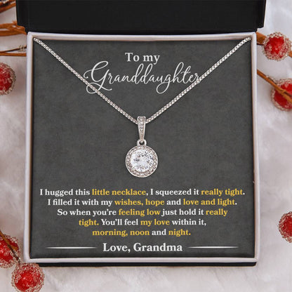 To My Granddaughter - You'll Feel My Love Within It - Grey - Eternal Hope Necklace - Message Box