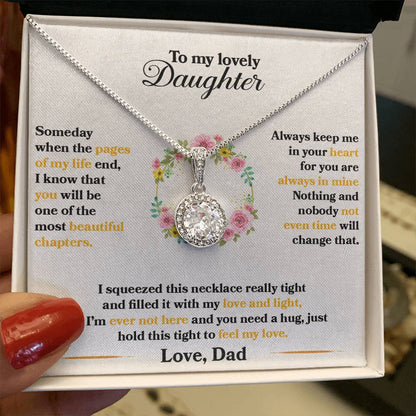 To My Daughter - Always Keep Me In Your Heart - Flowers Grey - Eternal Hope Necklace - Message Box