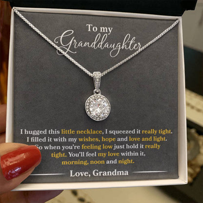 To My Granddaughter - You'll Feel My Love Within It - Grey - Eternal Hope Necklace - Message Box