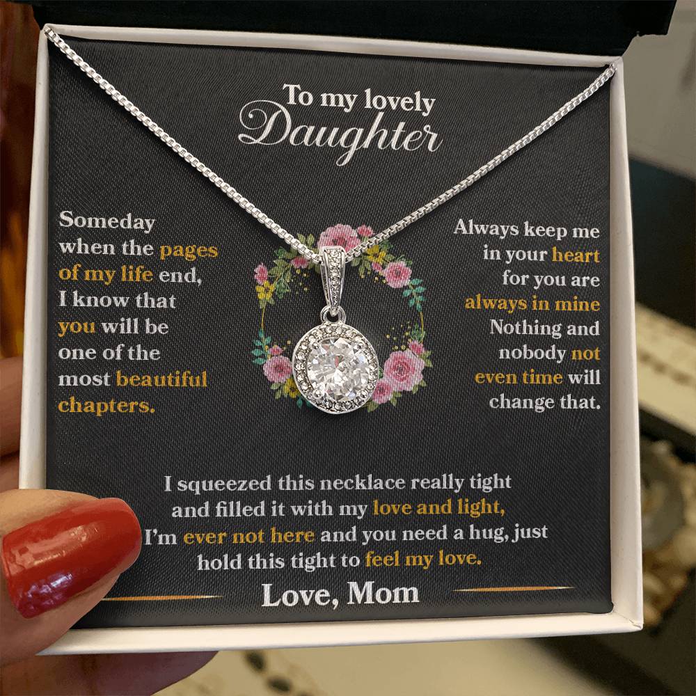 To My Daughter - Always Keep Me In Your Heart - Eternal Hope Necklace - Message Box