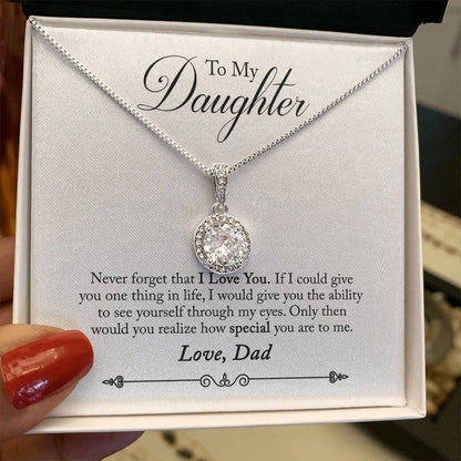 To My Daughter - Never Forget That I Love You - Eternal Hope Necklace - Message Box
