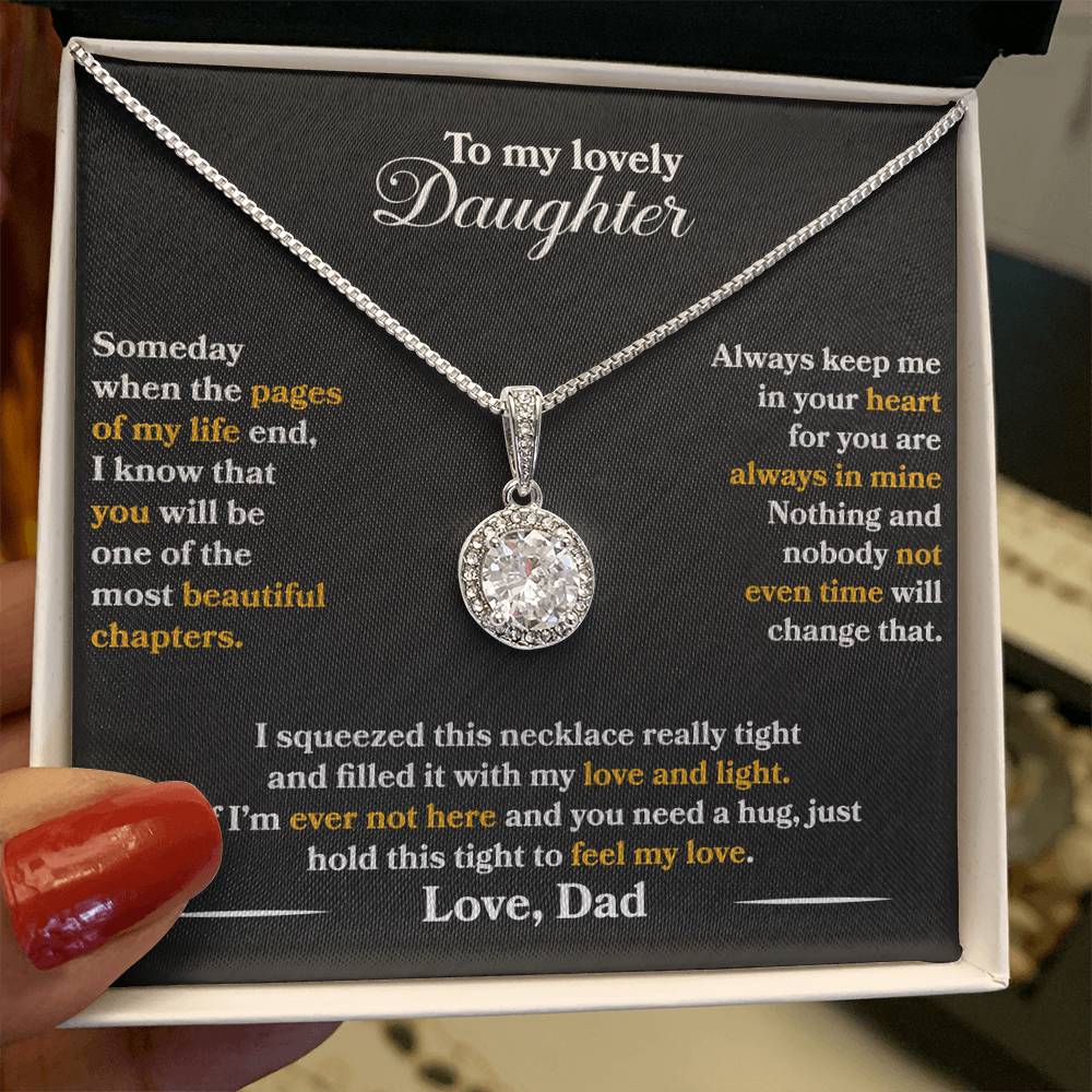 To My Daughter - Always Keep Me In Your Heart - Eternal Hope Necklace - Message Box