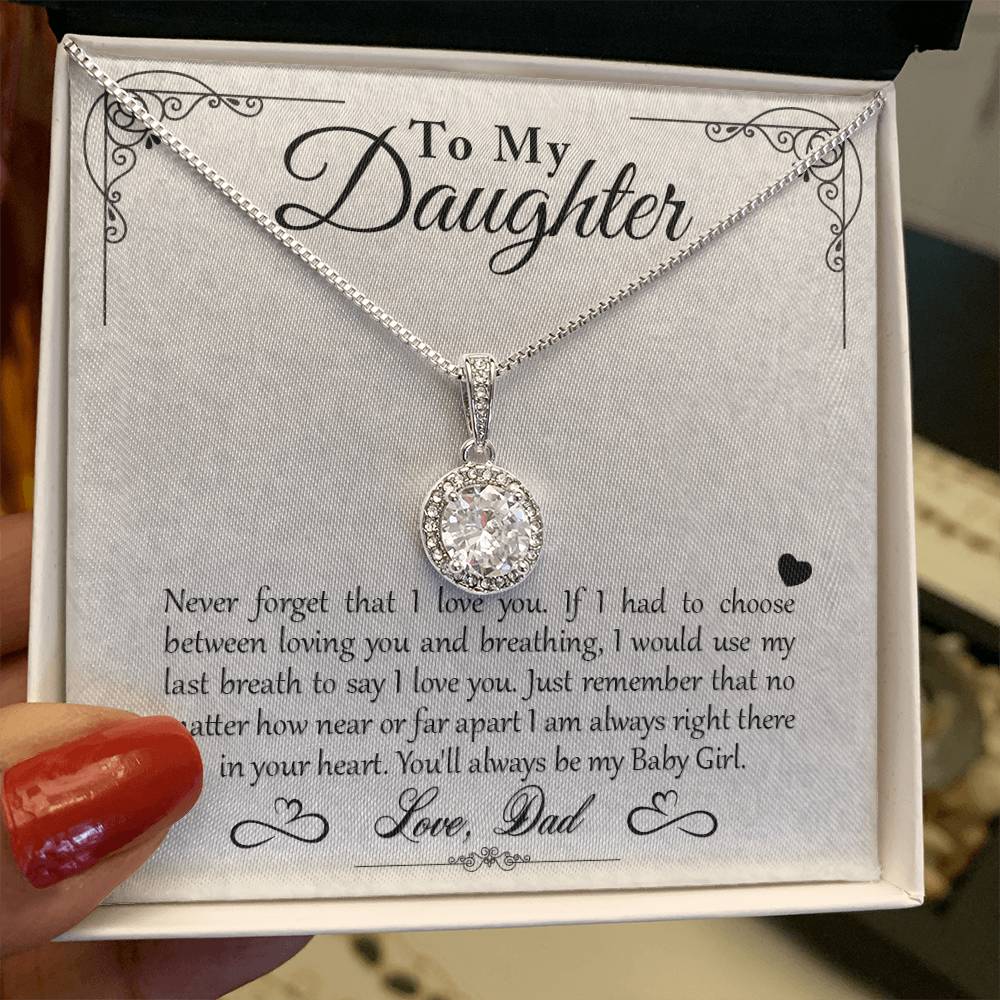 To My Daughter - You'll Always Be My Baby Girl - Eternal Hope Necklace - Message Box