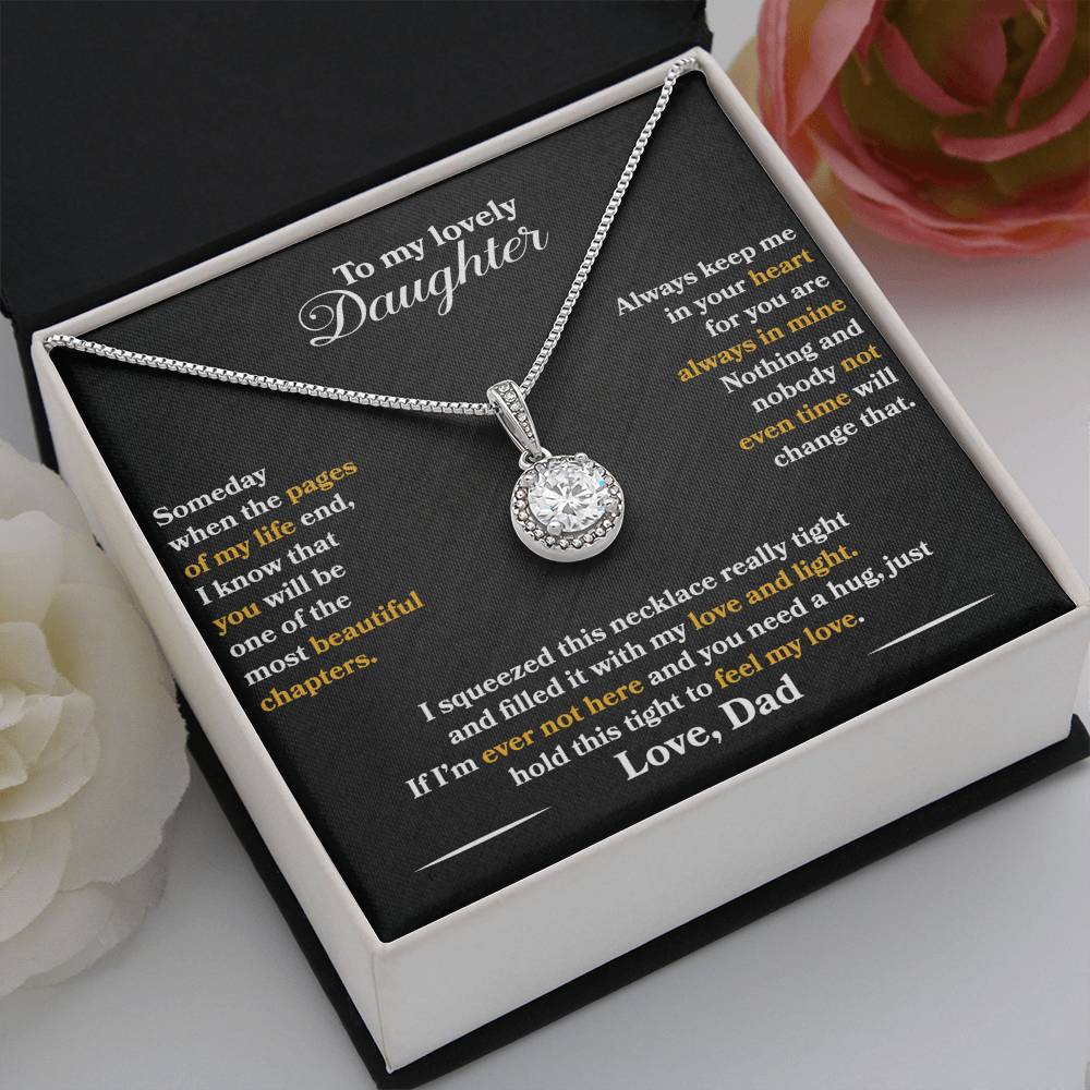To My Daughter - Always Keep Me In Your Heart - Eternal Hope Necklace - Message Box