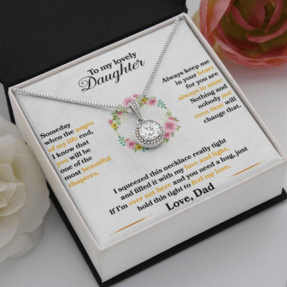 To My Daughter - Always Keep Me In Your Heart - Flowers Grey - Eternal Hope Necklace - Message Box