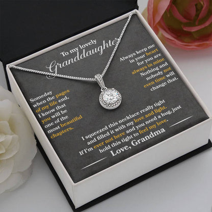 To My Granddaughter - Always Keep Me In Your Heart - Flowers Grey - Eternal Hope Necklace - Message Box