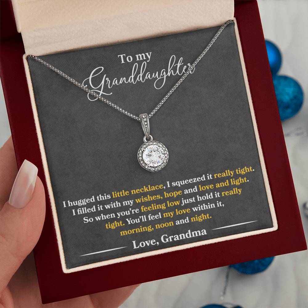 To My Granddaughter - You'll Feel My Love Within It - Grey - Eternal Hope Necklace - Message Box