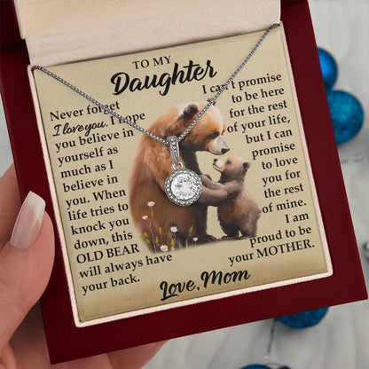 To My Daughter - I Am Proud To Be Your Mother - Bears - Eternal Hope Necklace - Message Box