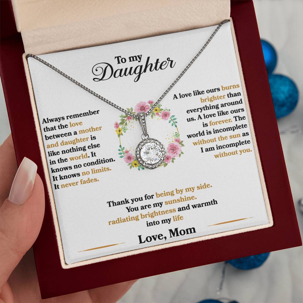To My Daughter - I Am Incomplete Without You - Eternal Hope Necklace - Message Box