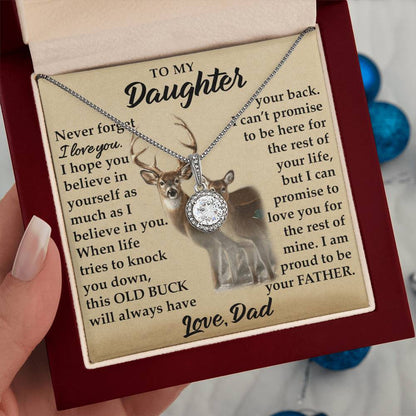 To My Daughter - I Am Proud To Be Your Father - Deer - Eternal Hope Necklace - Message Box