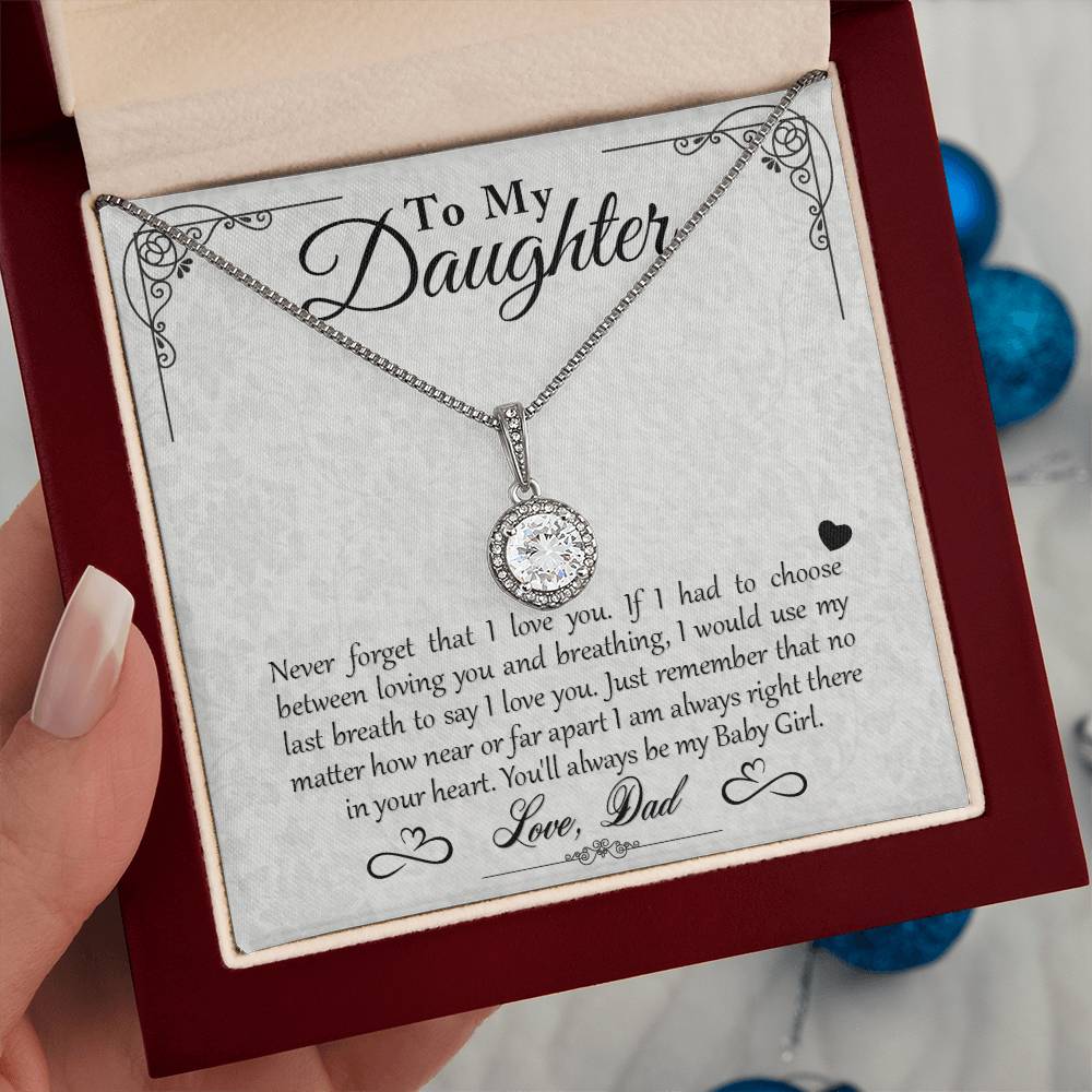 To My Daughter - You'll Always Be My Baby Girl - Eternal Hope Necklace - Message Box