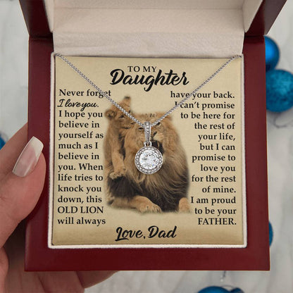 To My Daughter - I Am Proud To Be Your Father - Lions - Eternal Hope Necklace - Message Box