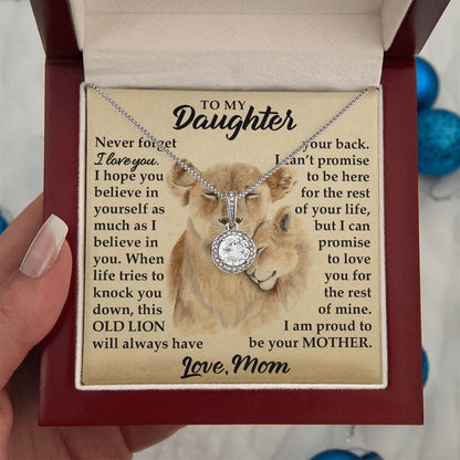 To My Daughter - I Am Proud To Be Your Mother - Lions - Eternal Hope Necklace - Message Box