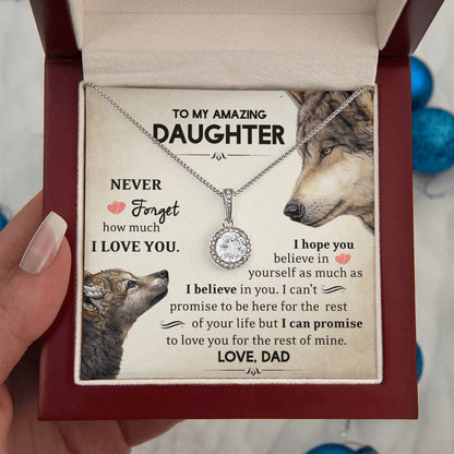 To My Daughter - I Believe In You - Wolves - Eternal Hope Necklace - Message Box