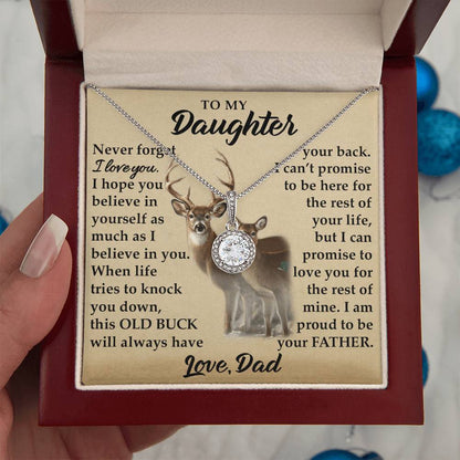 To My Daughter - I Am Proud To Be Your Father - Deer - Eternal Hope Necklace - Message Box