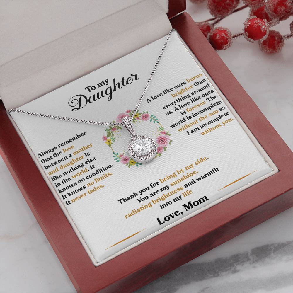 To My Daughter - I Am Incomplete Without You - Eternal Hope Necklace - Message Box