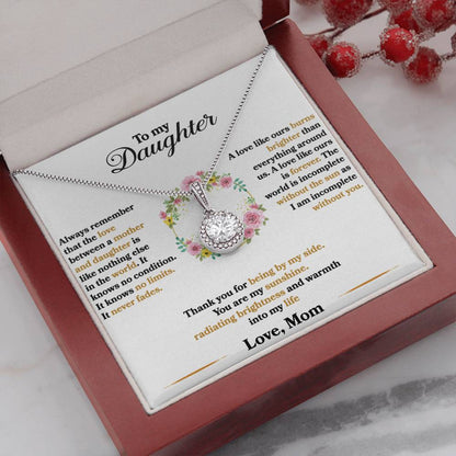 To My Daughter - I Am Incomplete Without You - Eternal Hope Necklace - Message Box