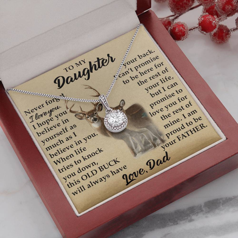 To My Daughter - I Am Proud To Be Your Father - Deer - Eternal Hope Necklace - Message Box