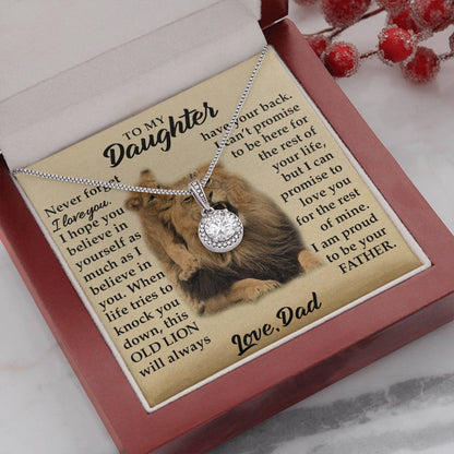 To My Daughter - I Am Proud To Be Your Father - Lions - Eternal Hope Necklace - Message Box