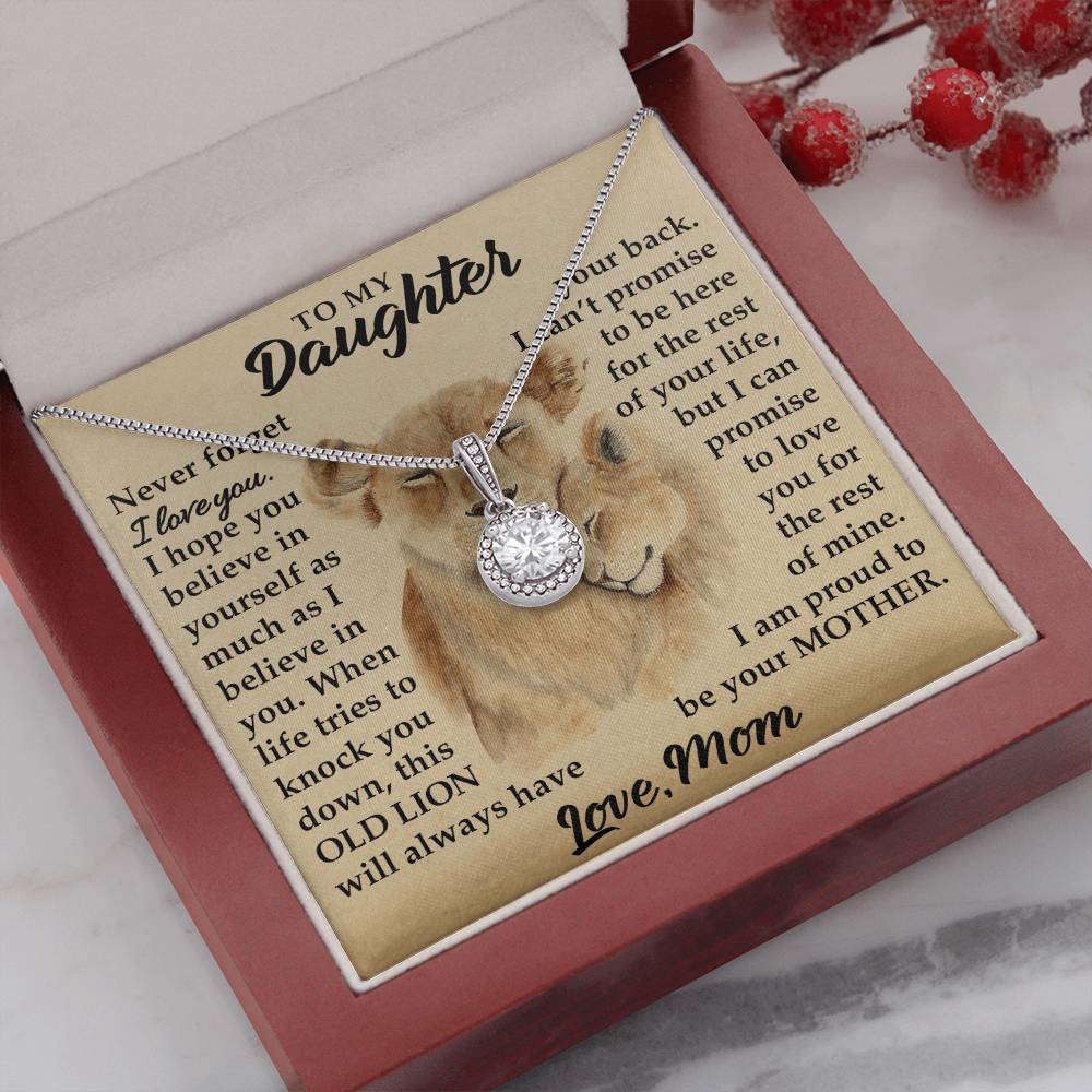 To My Daughter - I Am Proud To Be Your Mother - Lions - Eternal Hope Necklace - Message Box
