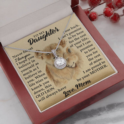 To My Daughter - I Am Proud To Be Your Mother - Lions - Eternal Hope Necklace - Message Box