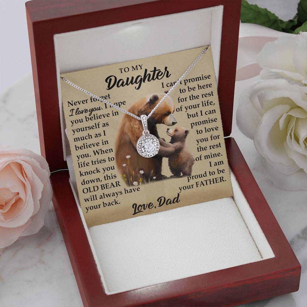 To My Daughter - I Am Proud To Be Your Father - Bears - Eternal Hope Necklace - Message Box