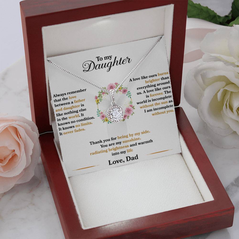 To My Daughter - I Am Incomplete Without You - Eternal Hope Necklace - Message Box