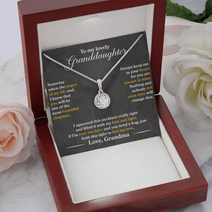 To My Granddaughter - Always Keep Me In Your Heart - Flowers Grey - Eternal Hope Necklace - Message Box