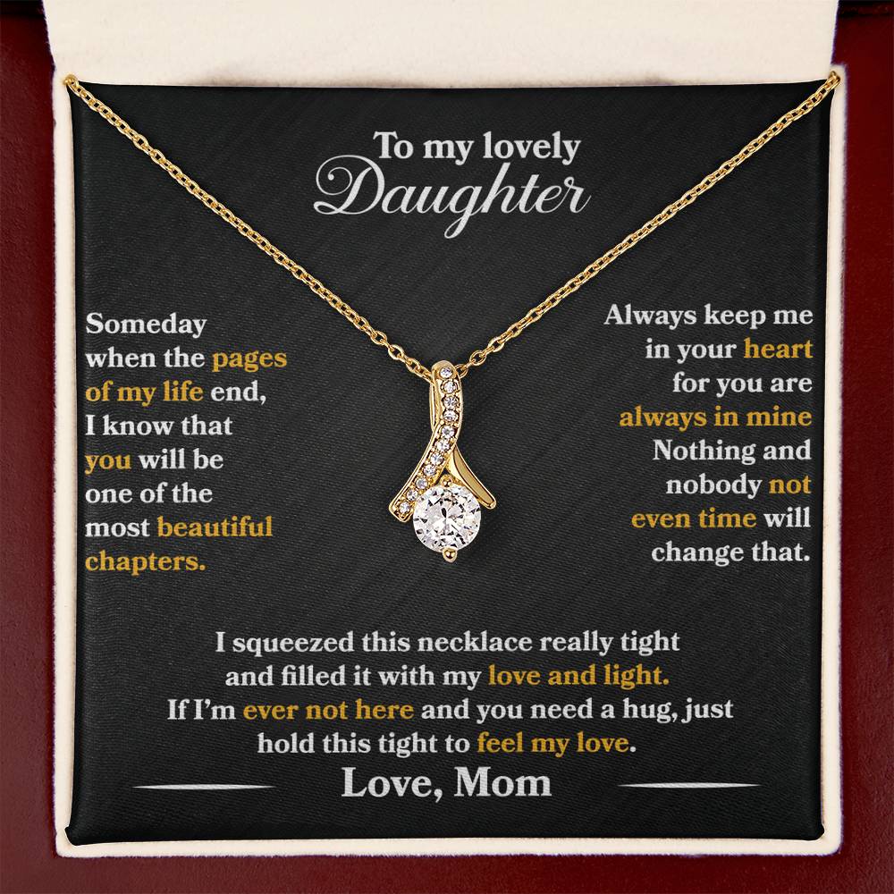 To My Daughter - Always Keep Me In Your Heart - Flowers Black - Alluring Beauty Necklace