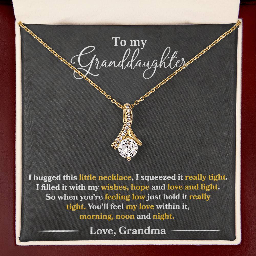 To My Granddaughter - You'll Feel My Love - Alluring Beauty Necklace Message Card